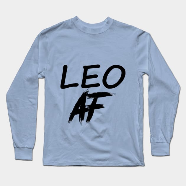 LEO AF BLACK Long Sleeve T-Shirt by Everyday Magic